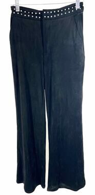 Dear John Size 24=0 Black/Silver Embellished Trim Designer Pants